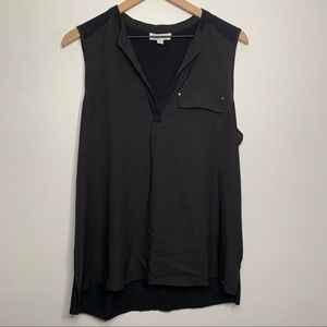 Calvin Klein Black Sleeveless V Neck Blouse Sz L